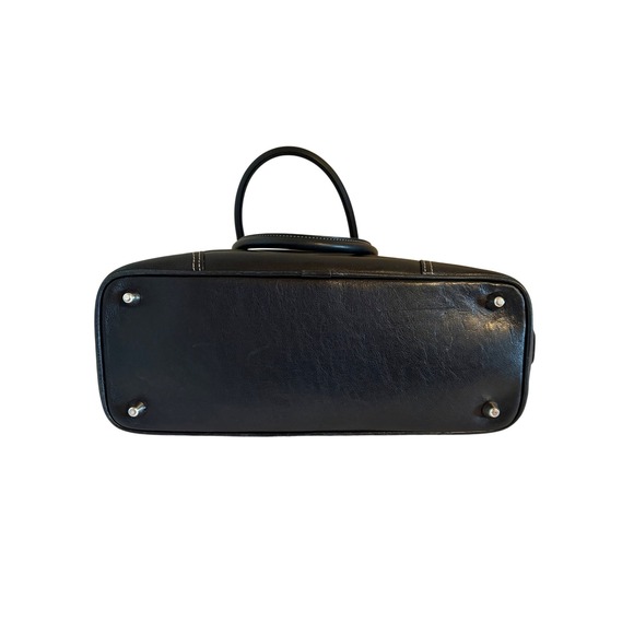 Vintage Coach Hampton Black Leather Satchel Tote Handbag NoF040 7555 - Picture 6 of 13